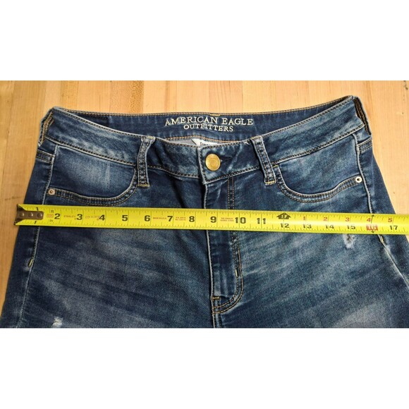 American Eagle Hi-Rise Jegging Women’s 10R Super Stretch Distressed Denim Jeans - Picture 4 of 9